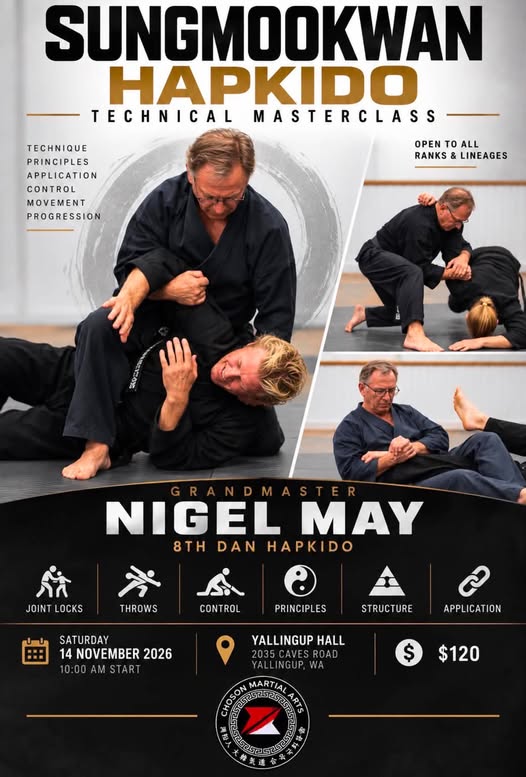 SungMooKwan Hapkido Technical Masterclass seminar with GM Nigel May, Yallingup WA